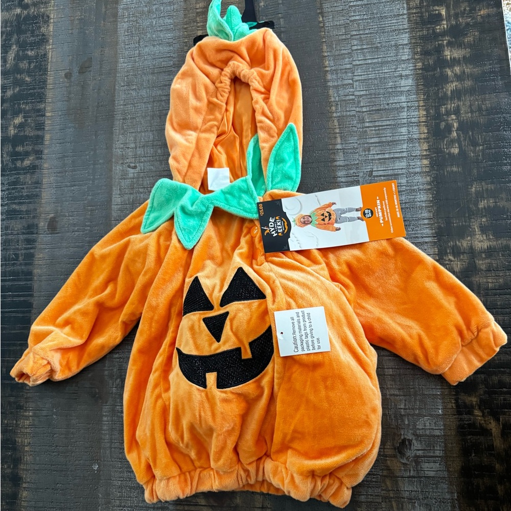 NWOT Infant Halloween Costume Pumpkin 2 sizes available Hyde & Eek Brand